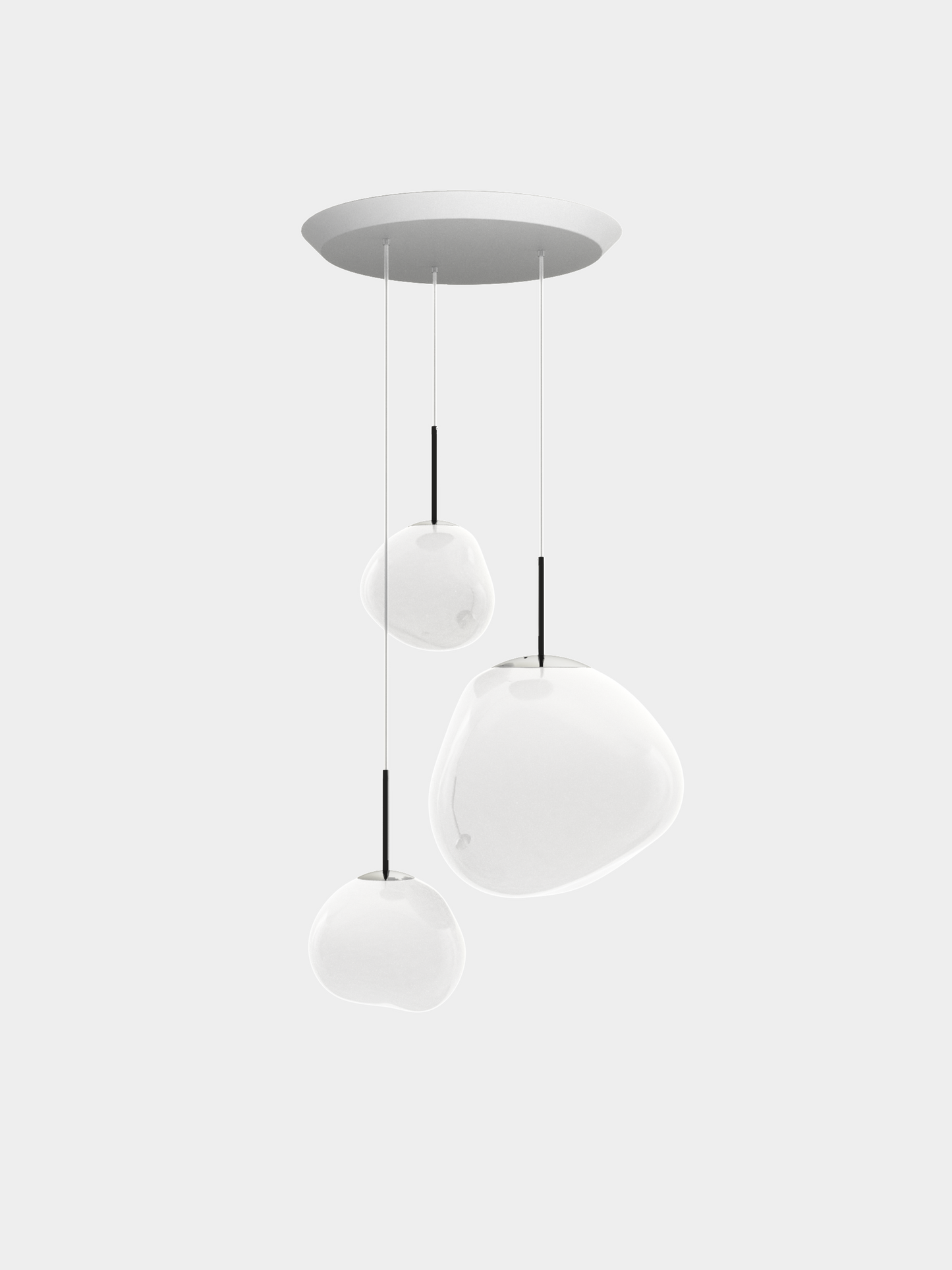 Melt Pendant System Trio Round Opal/Silver EU Bulb / Trio-Round / Silver