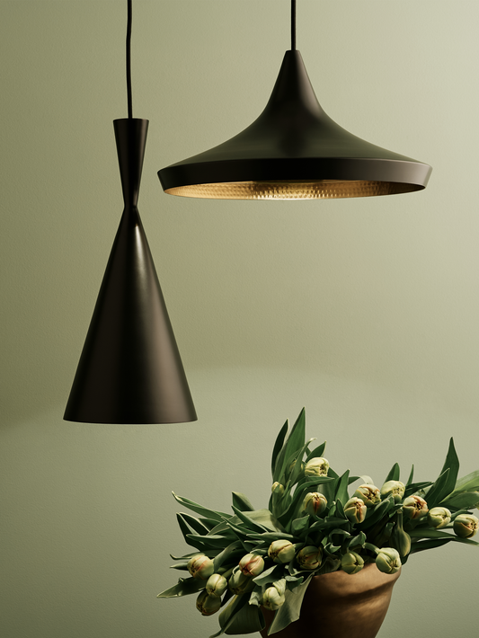 Beat Pendant Tall Black LED CB-CCC