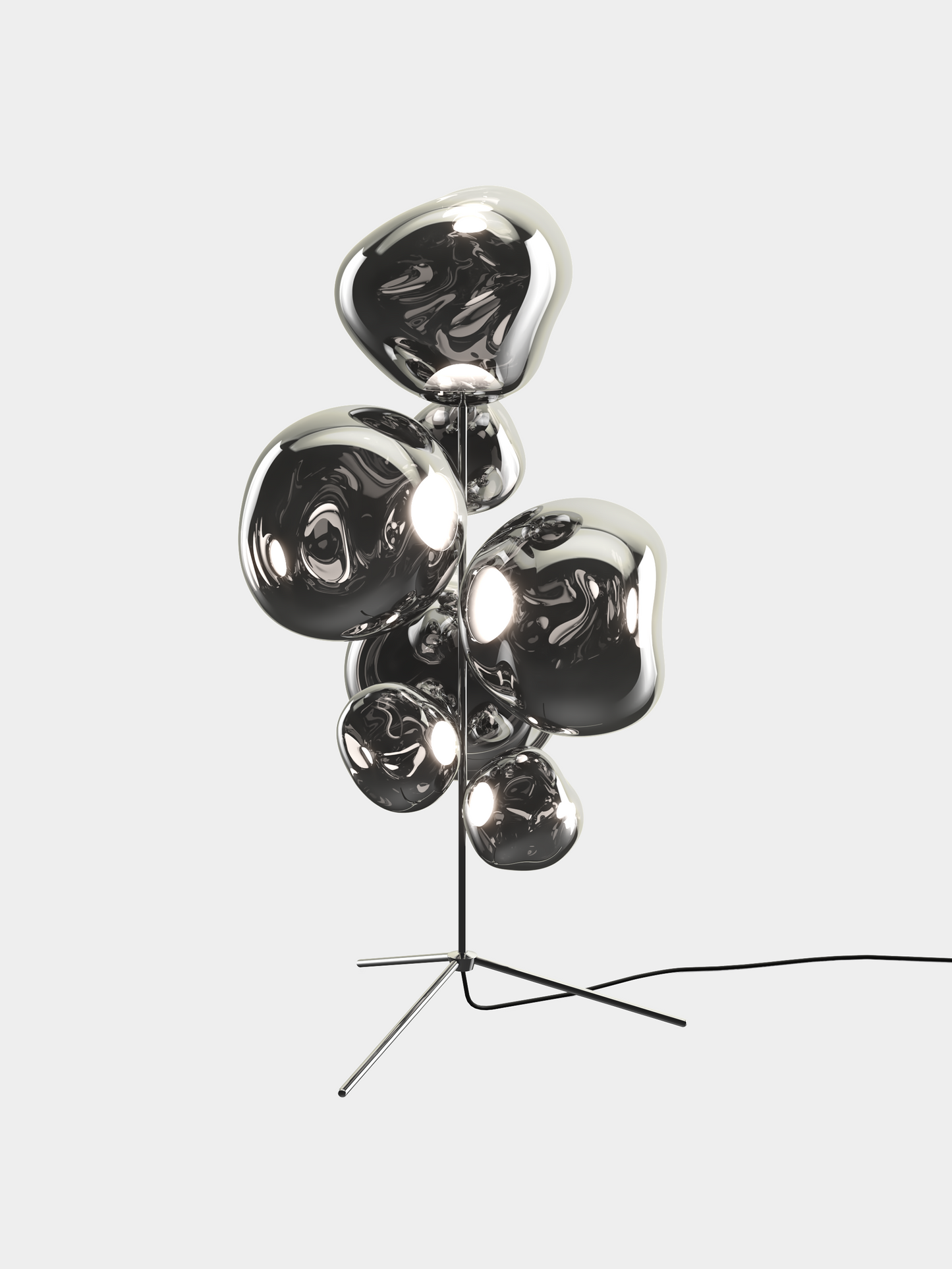 Melt Floor Chandelier Silver LED UN USA LED / Silver