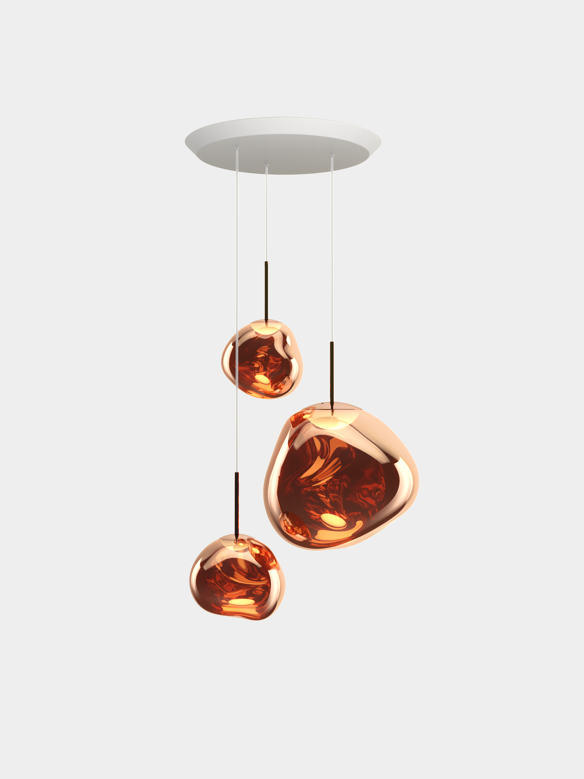 Melt Pendant System Trio Round Copper LED EU LED / Trio-Round / Copper