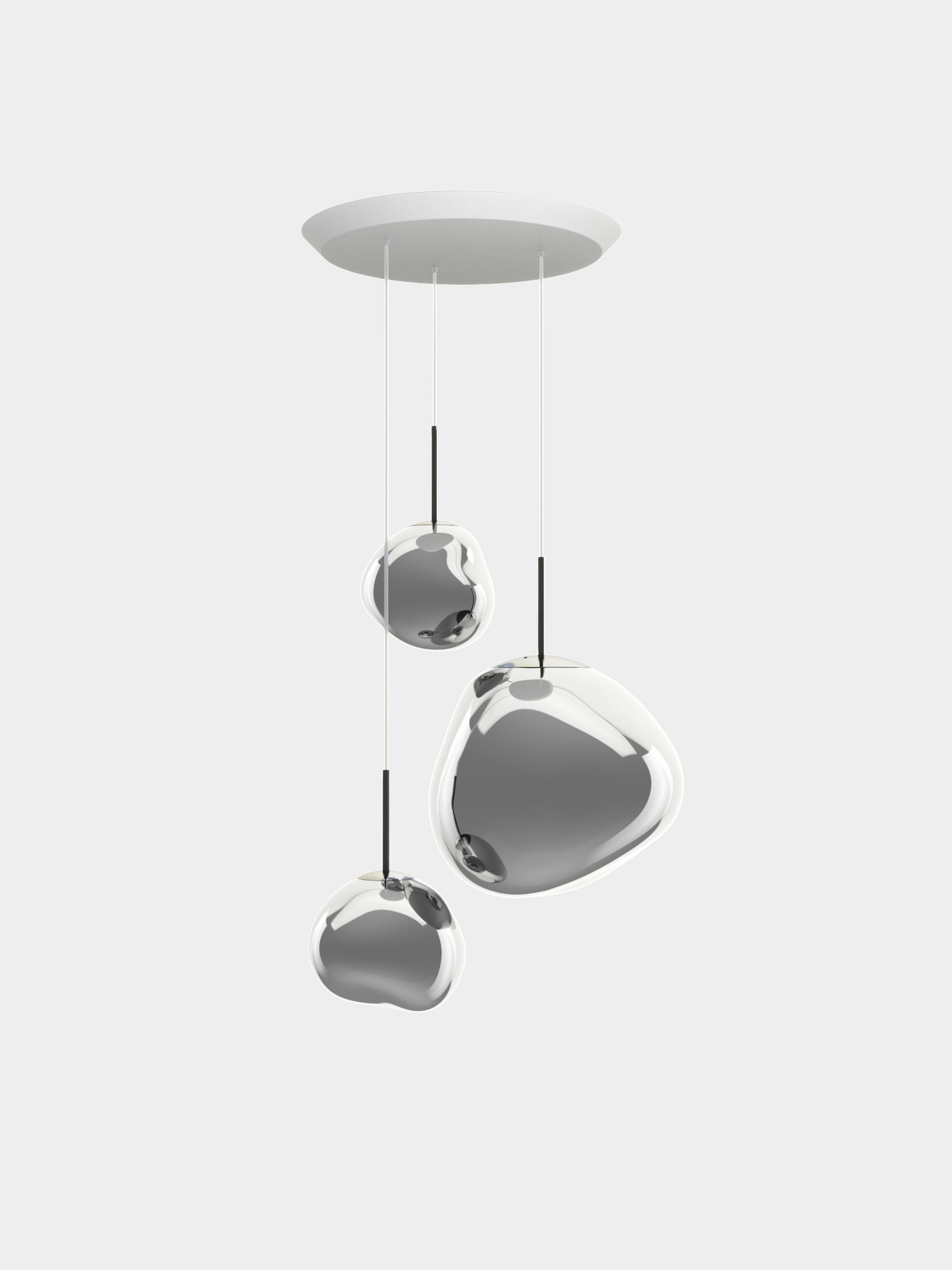 Melt Pendant System Trio Round Silver EU Bulb / Trio-Round / Silver