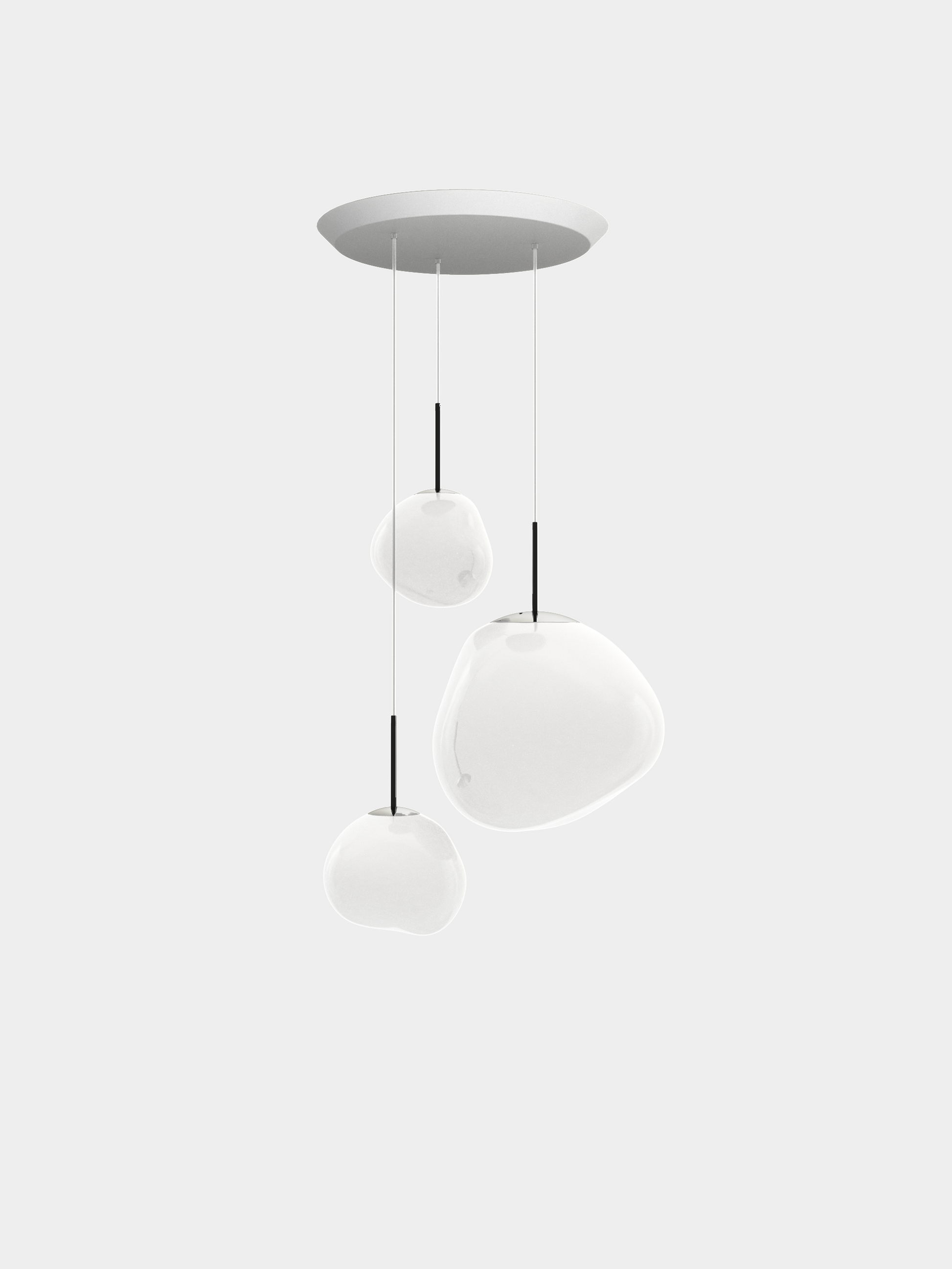 Melt Pendant System Trio Round Opal/Silver EU Bulb / Trio-Round / Silver