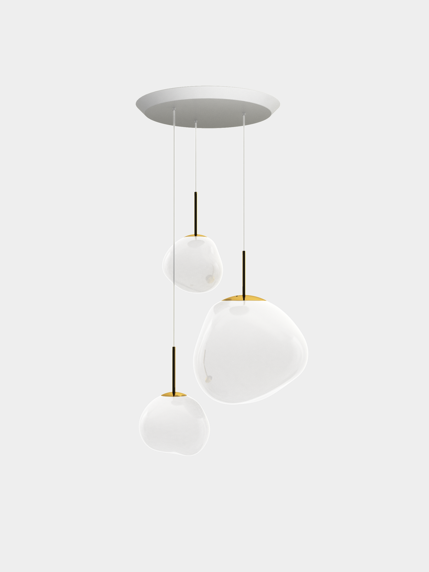 Melt Pendant System Trio Round Opal/Gold LED EU LED / Trio-Round / Gold