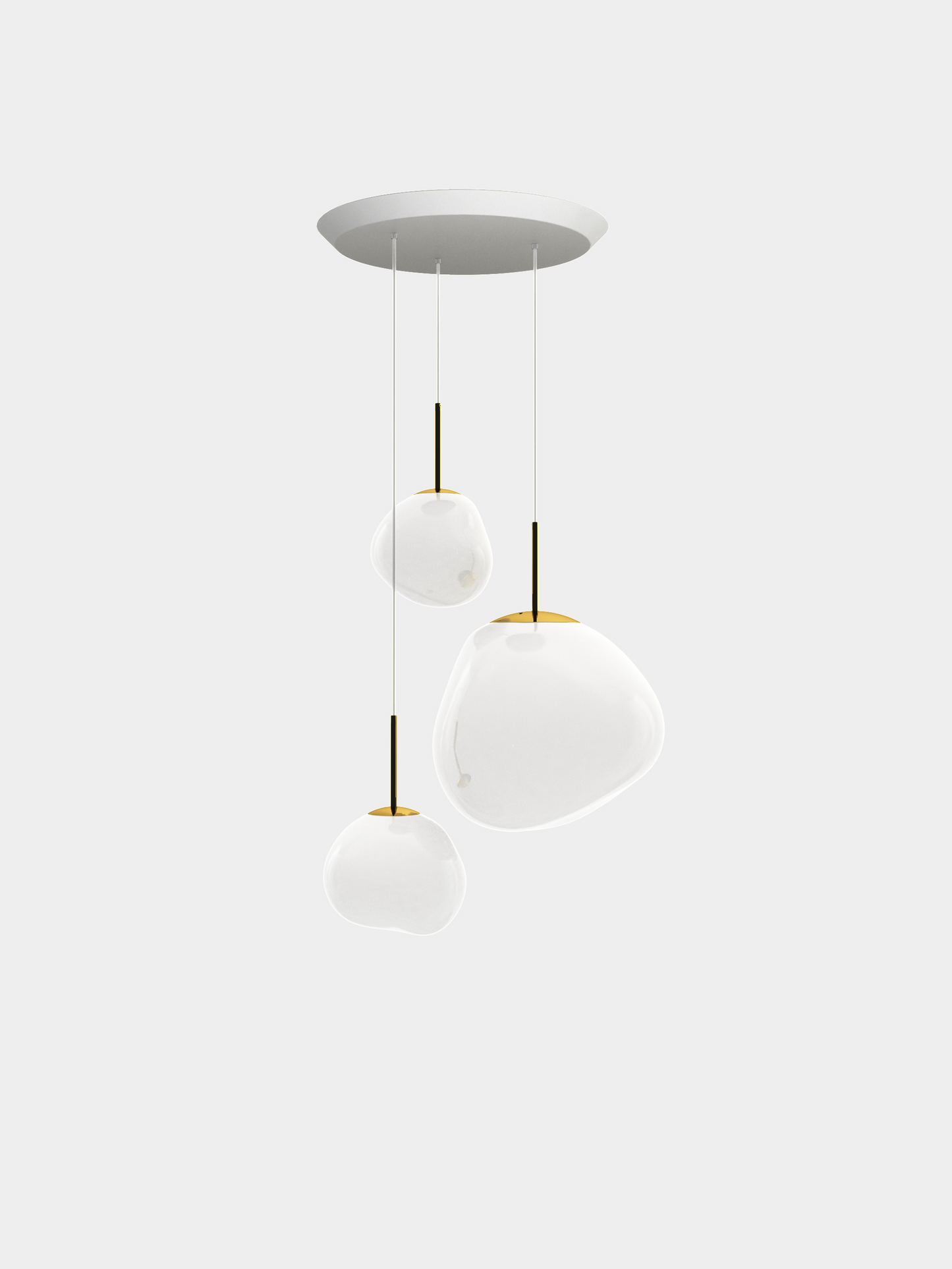 Melt Pendant System Trio Round Opal/Gold LED EU LED / Trio-Round / Gold
