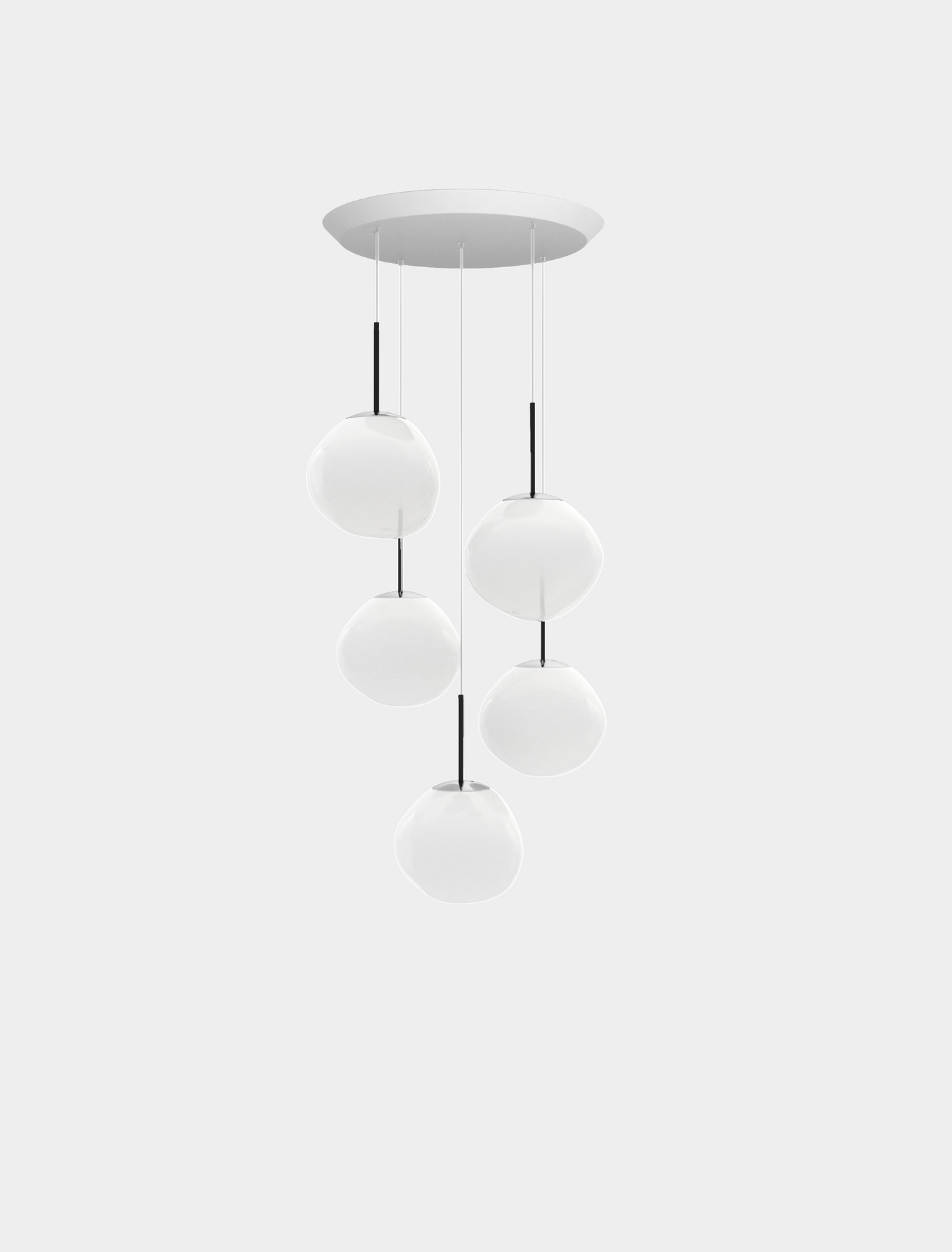Melt Pendant System Mini Round Opal/Silver LED EU LED / Mini-Round / Silver