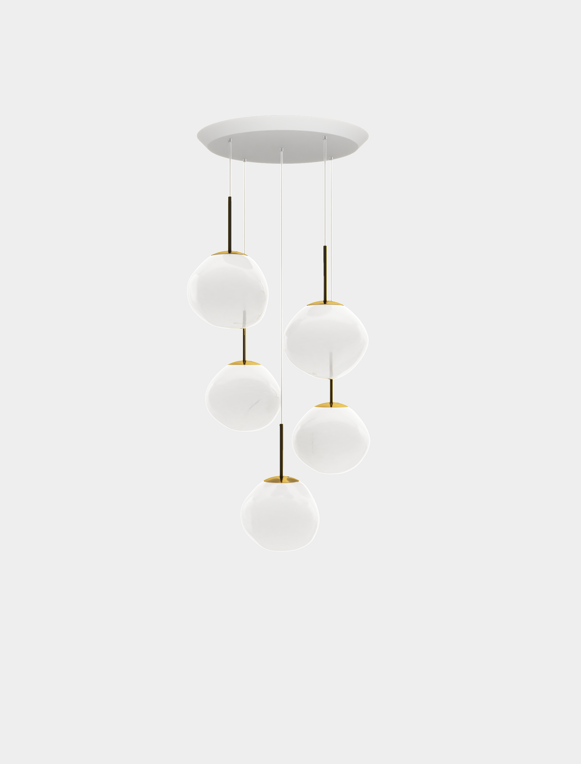 Melt Pendant System Mini Round Opal/Gold LED EU LED / Mini-Round / Gold