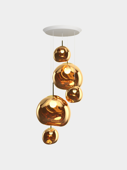Melt Pendant System Large Round Gold EU LED / Large-Round / Gold