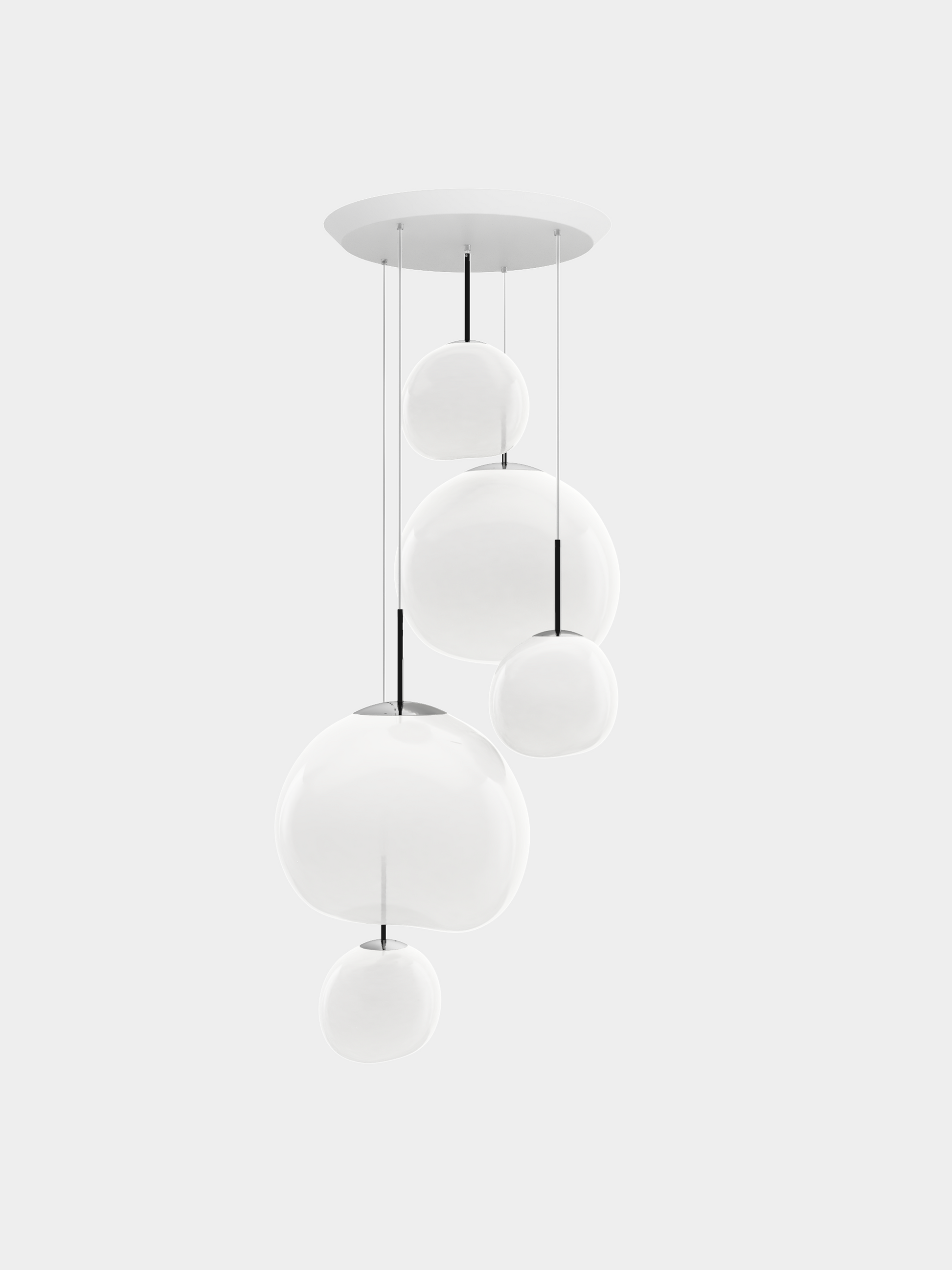 Melt Pendant System Large Round Opal/Silver LED EU LED / Large-Round / Silver
