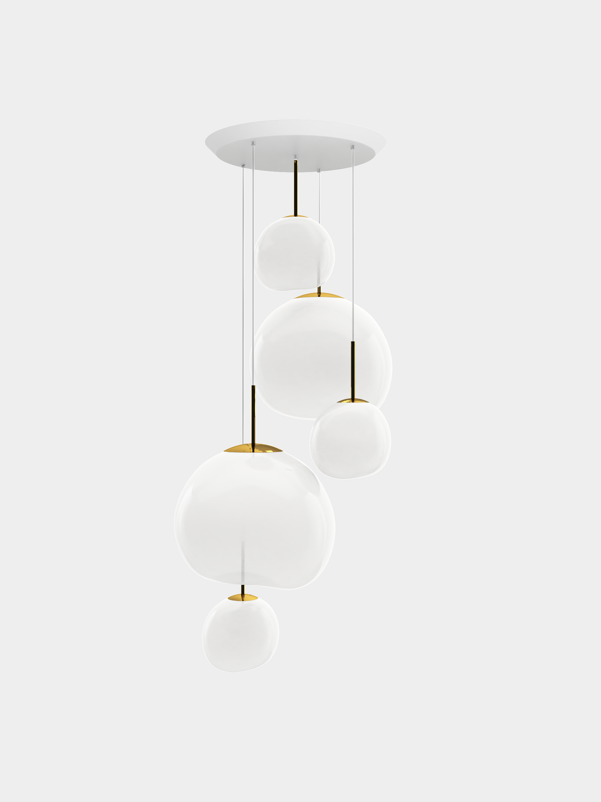 Melt Pendant System Large Round Opal/Gold LED EU LED / Large-Round / Gold