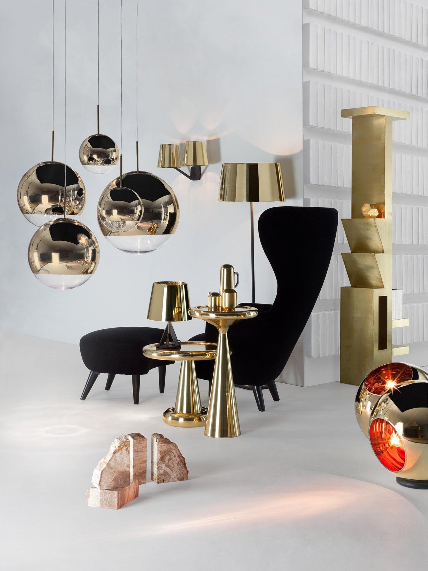 Mirror Ball Pendant 40cm Gold LED CB-CCC