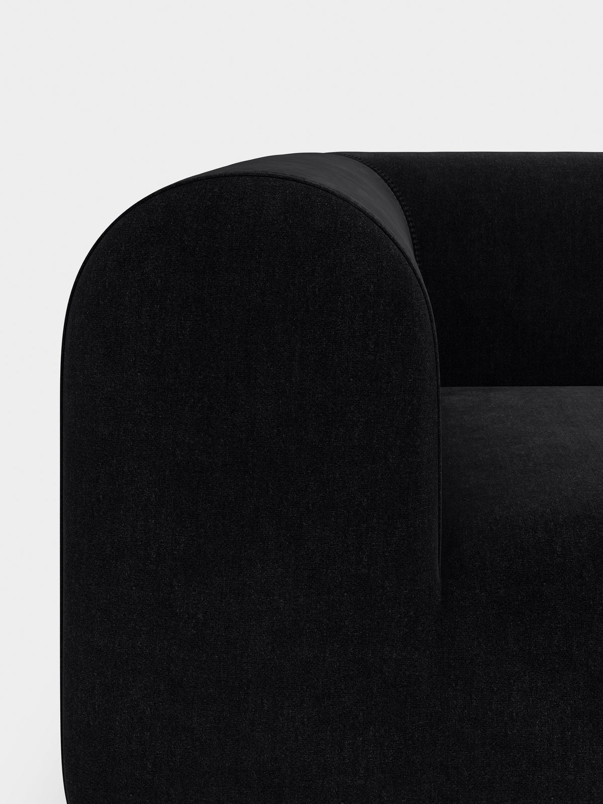 Plump 2.5-Seater Fixed Sofa | Black Kvadrat Gentle Velvet