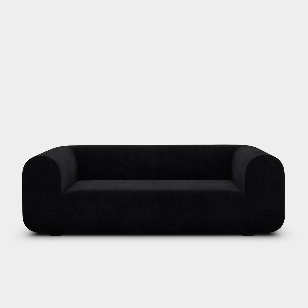 Plump 2.5-Seater Fixed Sofa | Black Kvadrat Gentle Velvet (US)