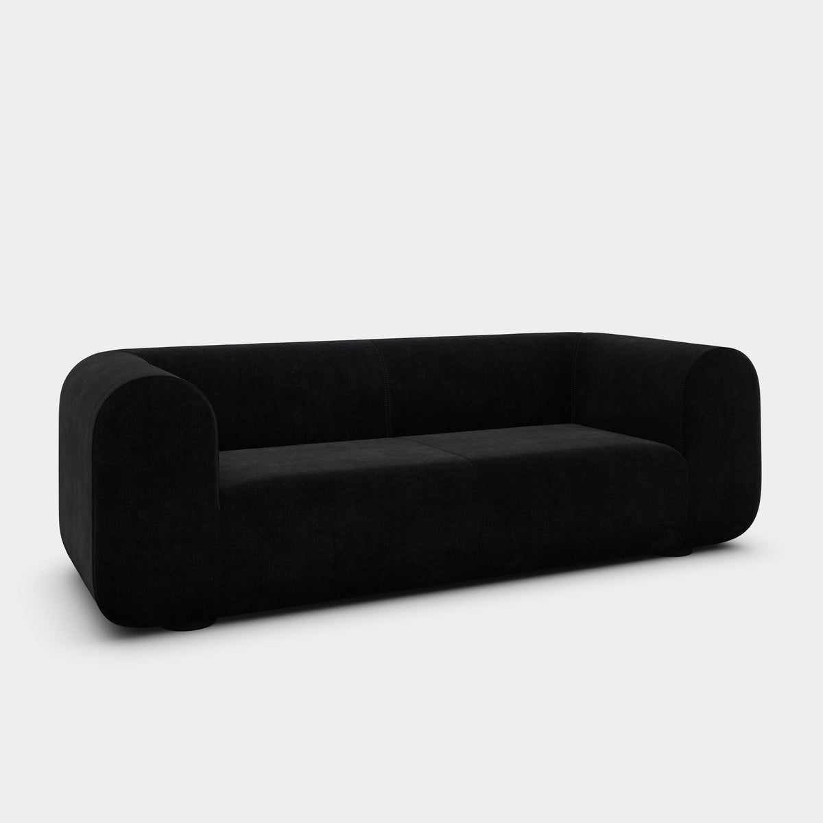 Plump 2.5-Seater Fixed Sofa | Black Kvadrat Gentle Velvet (US)