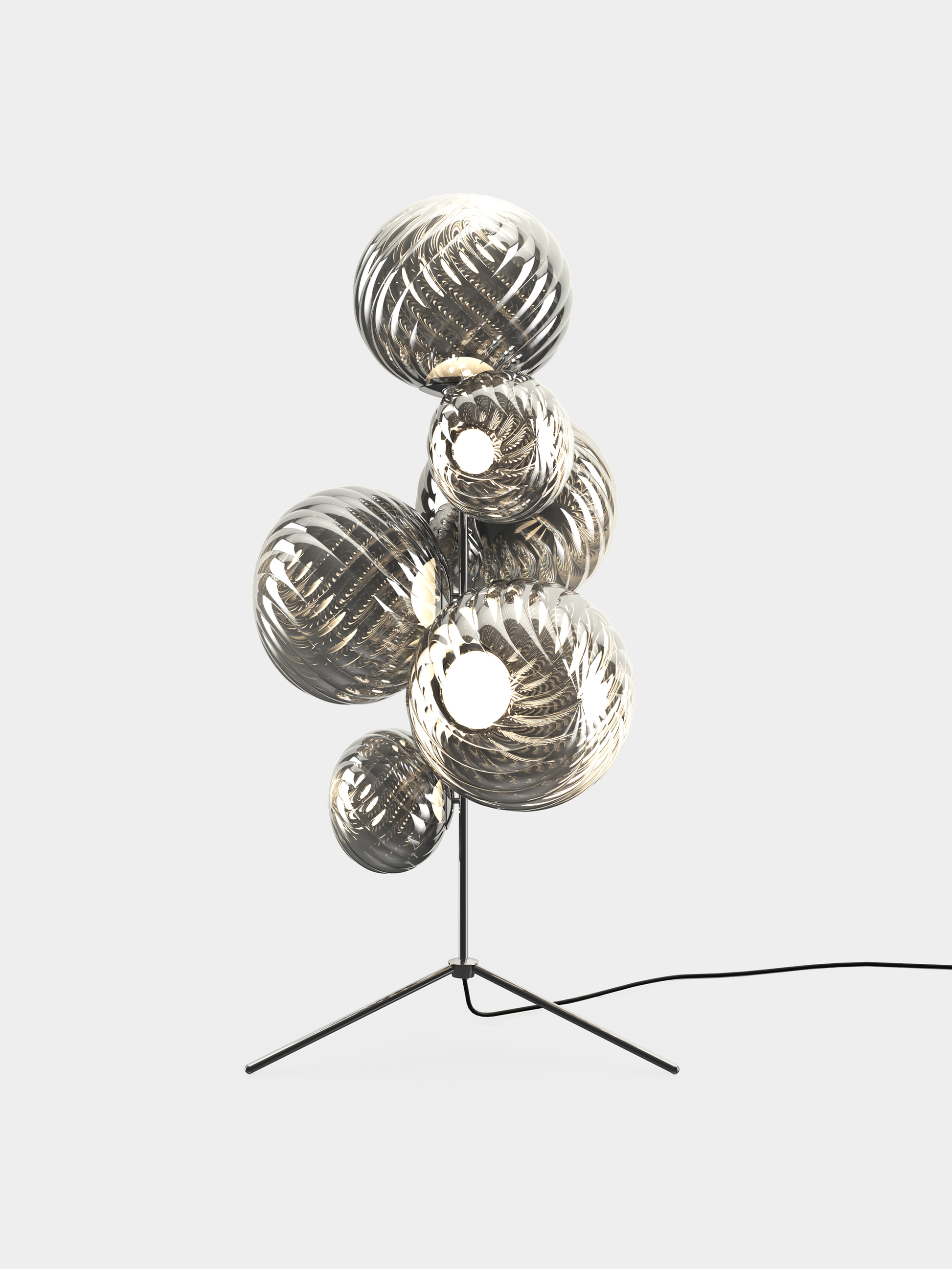 Whirl Floor Chandelier Silver LED UN (USA WHSC01CH-FUN01M1)